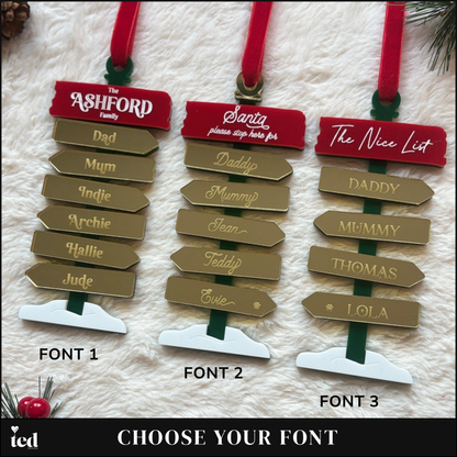Northpole Signpost Ornament