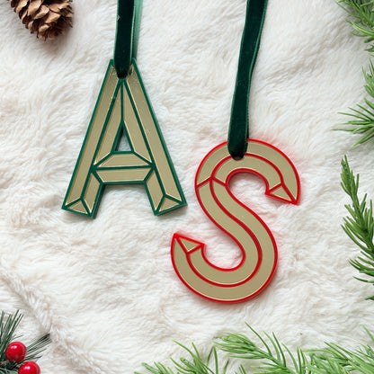 Mirrored Initial Christmas Decoration