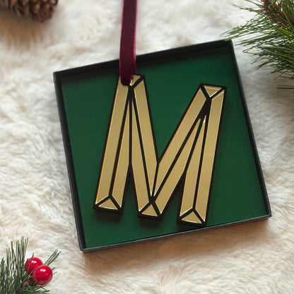 Mirrored Initial Christmas Decoration