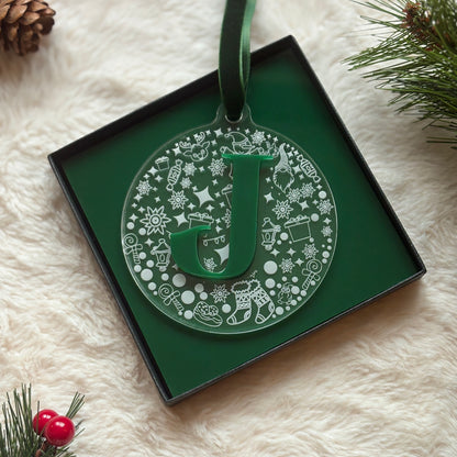 Initial Christmas Personalised Bauble