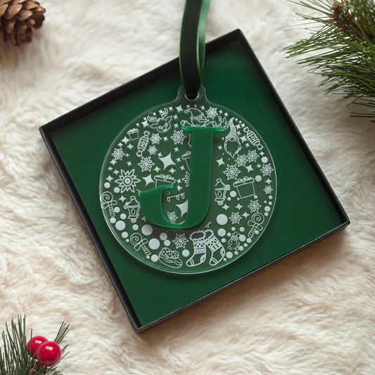 Initial Christmas Personalised Bauble