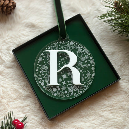 Initial Christmas Personalised Bauble