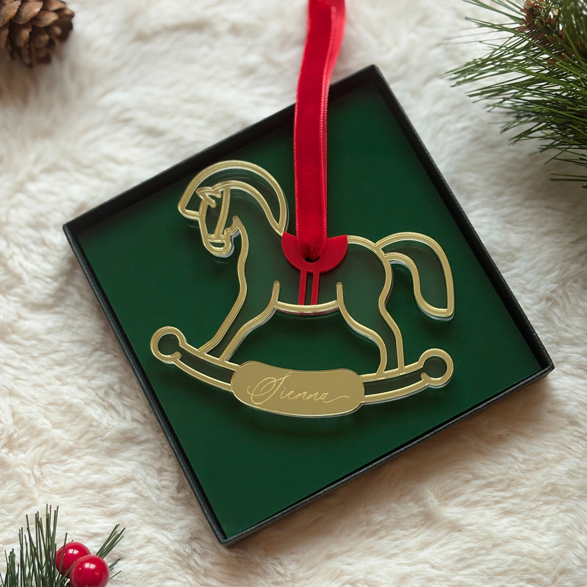 Rocking Horse Personalised Name Ornament
