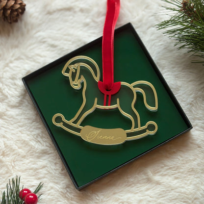 Rocking Horse Personalised Name Ornament