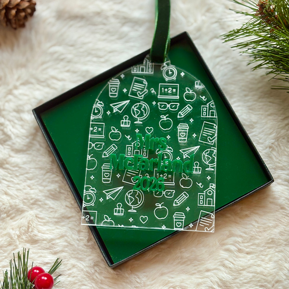 School Name Personalised Christmas Ornament