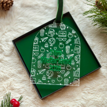 School Name Personalised Christmas Ornament