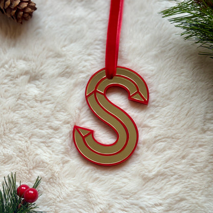 Mirrored Initial Christmas Decoration