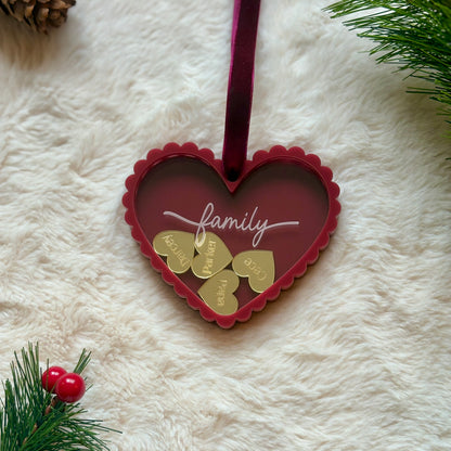 Scalloped Heart Shaker Bauble