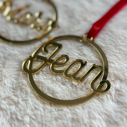 Mirrored Script Christmas Bauble