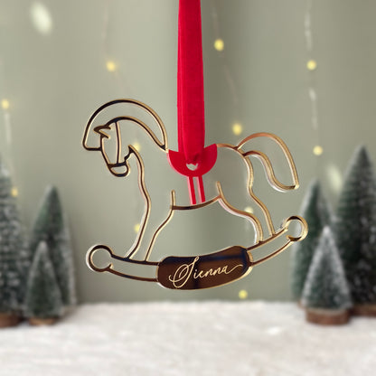 Rocking Horse Personalised Name Ornament