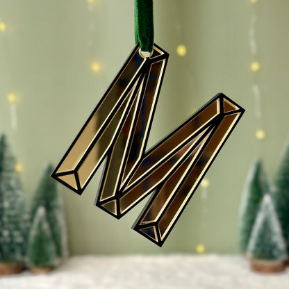 Mirrored Initial Christmas Decoration