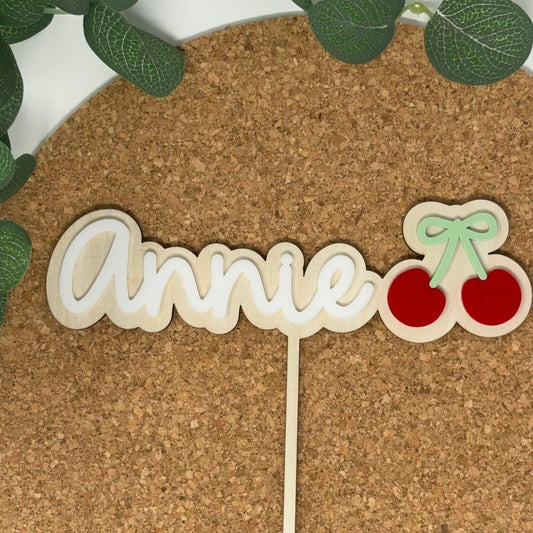 Cherry Birthday Cake Topper