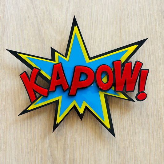 Comic-style 'KAPOW!' logo