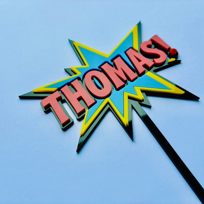 Comic Action Cake Topper