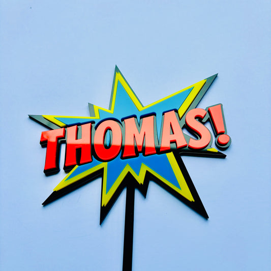 Comic Action Cake Topper