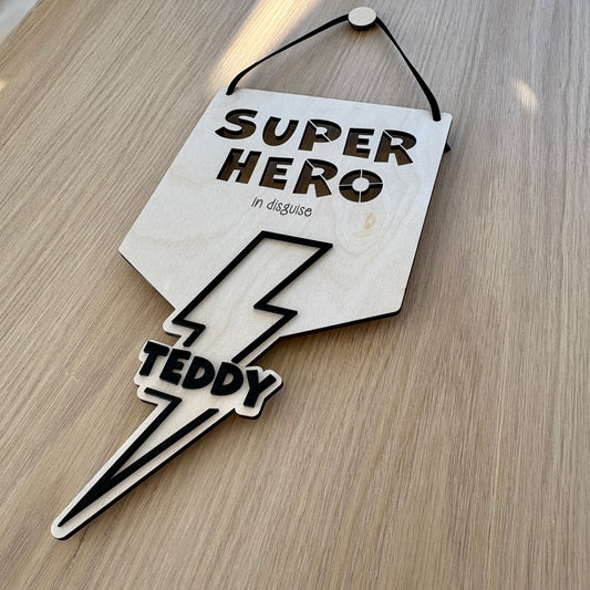 Superhero in Disguise Flag- Personalised