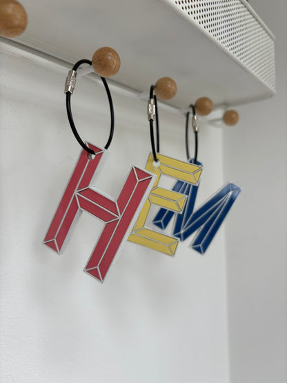 Geometric Initials Keyring