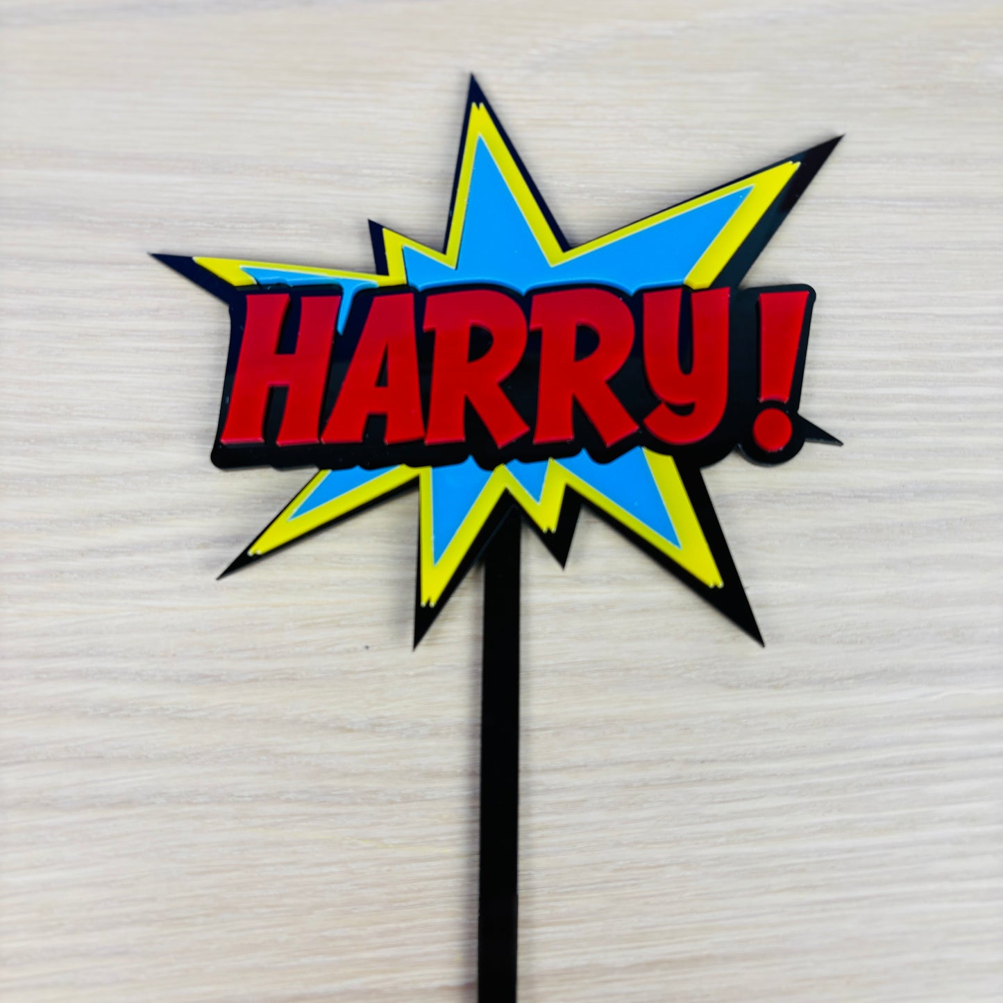 Comic Action Cake Topper