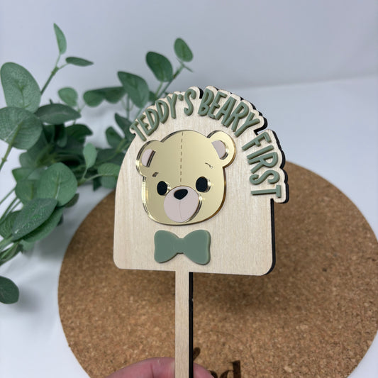 Beary First Birthday Cake Topper