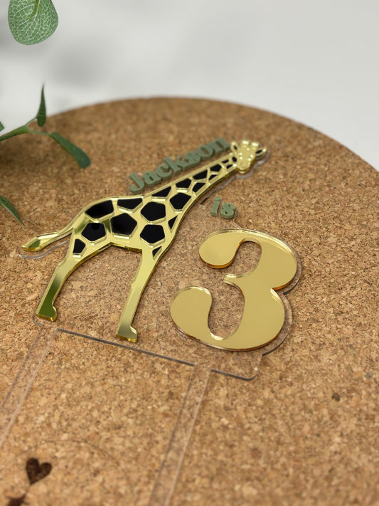 Giraffe Birthday Cake Topper