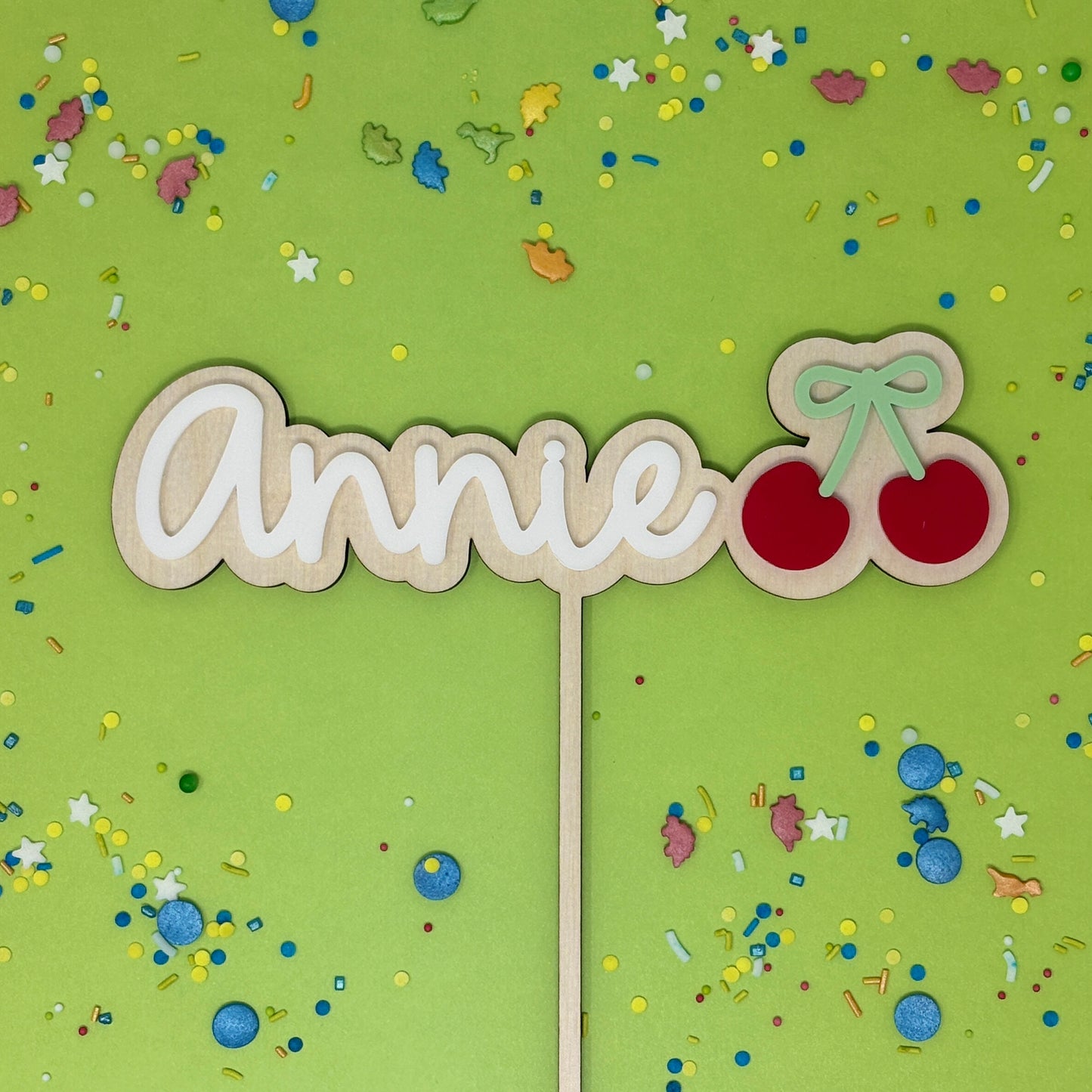 Cherry Birthday Cake Topper