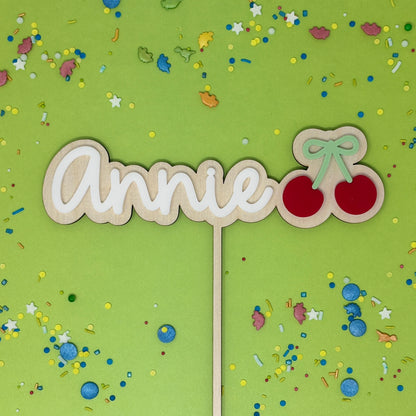 Cherry Birthday Cake Topper