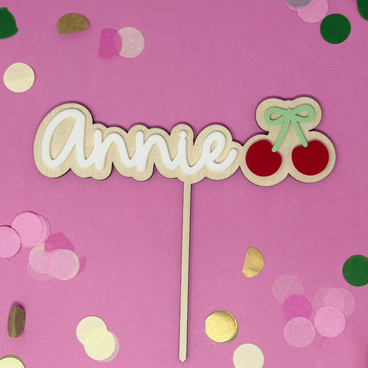 Cherry Birthday Cake Topper