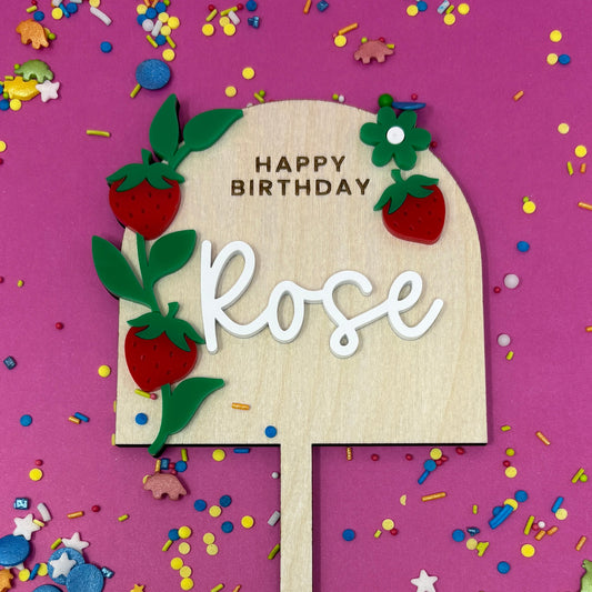 Strawberry Birthday Cake Topper