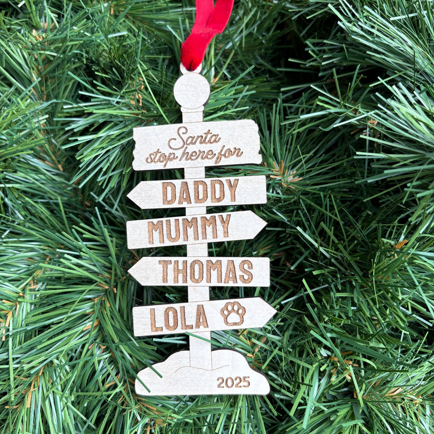 Santa Stop Here Christmas Decoration