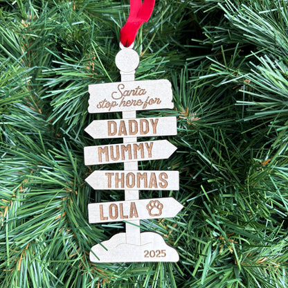 Santa Stop Here Christmas Decoration