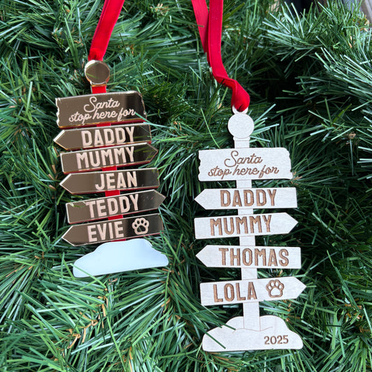 Santa Stop Here Christmas Decoration
