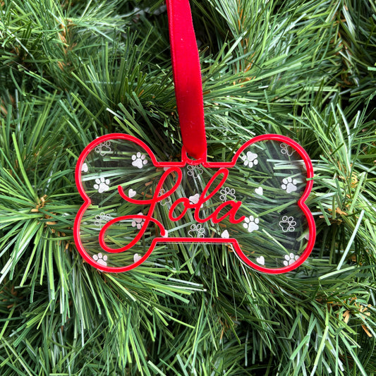 Dog Bone & Paw Print Ornament