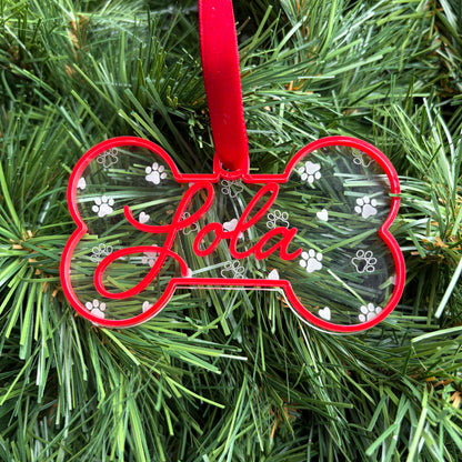Dog Bone & Paw Print Ornament
