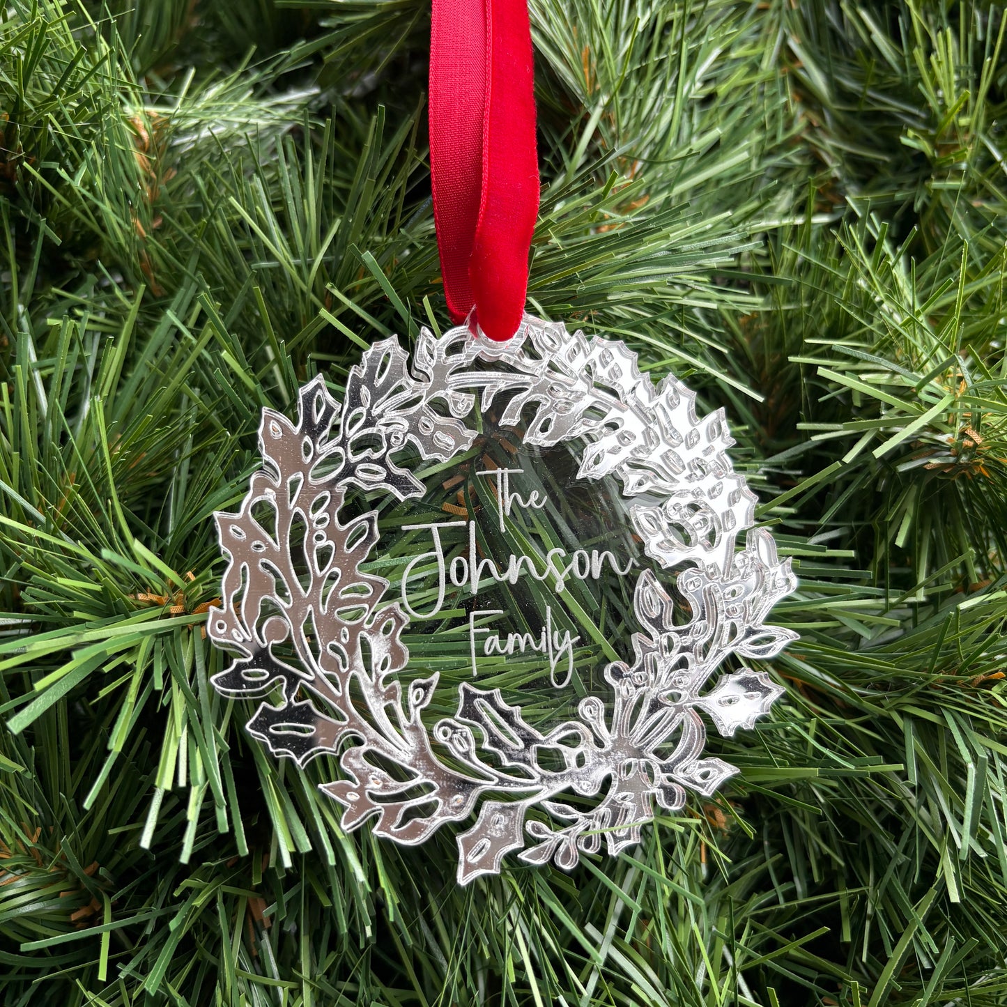 Silver Mirror Wreath