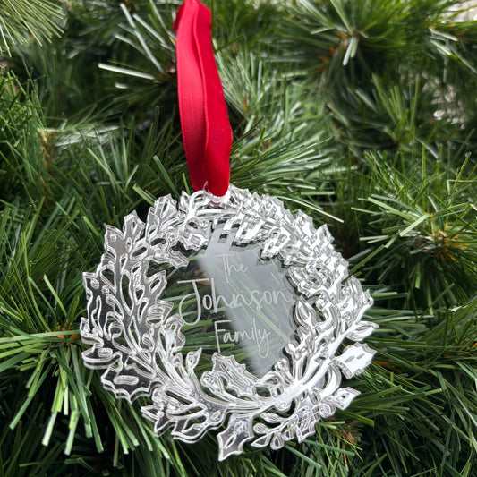 Silver Mirror Wreath