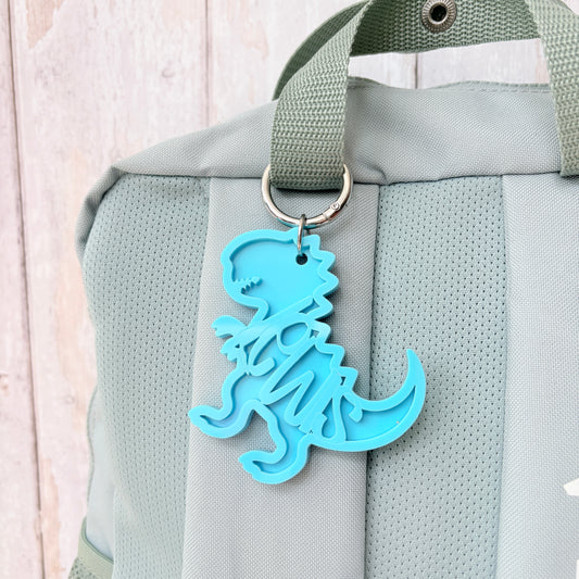 Dinosaur Name Keyring, Custom T Rex Acrylic Keychain