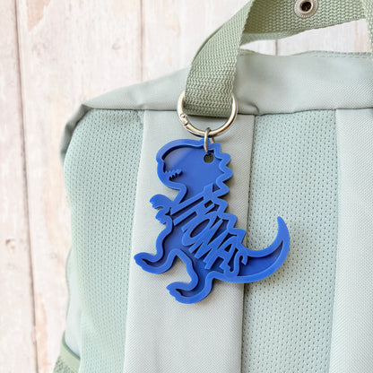 Dinosaur Name Keyring, Custom T Rex Acrylic Keychain