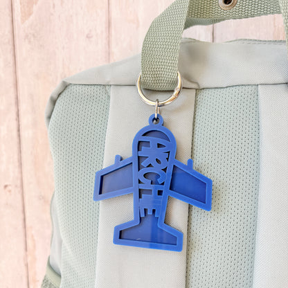 Plane Name Keyring, Custom Aeroplane Acrylic Keychain