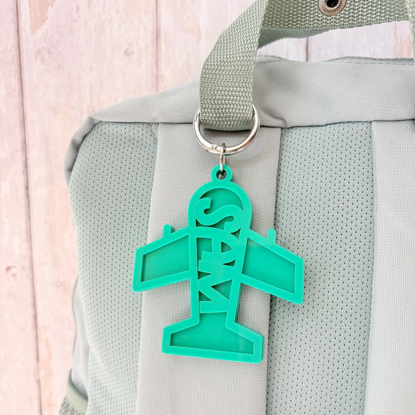 Plane Name Keyring, Custom Aeroplane Acrylic Keychain