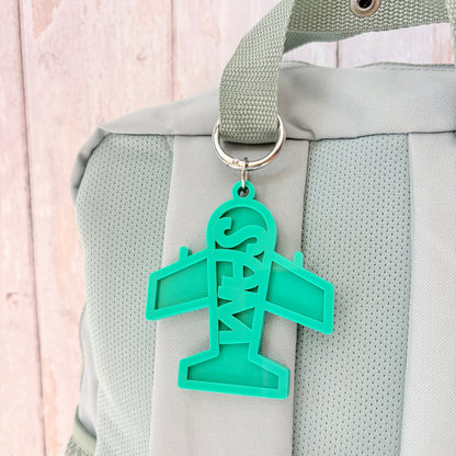 Plane Name Keyring, Custom Aeroplane Acrylic Keychain