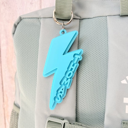 Lightning Bolt Keyring, Custom Name Acrylic Keychain