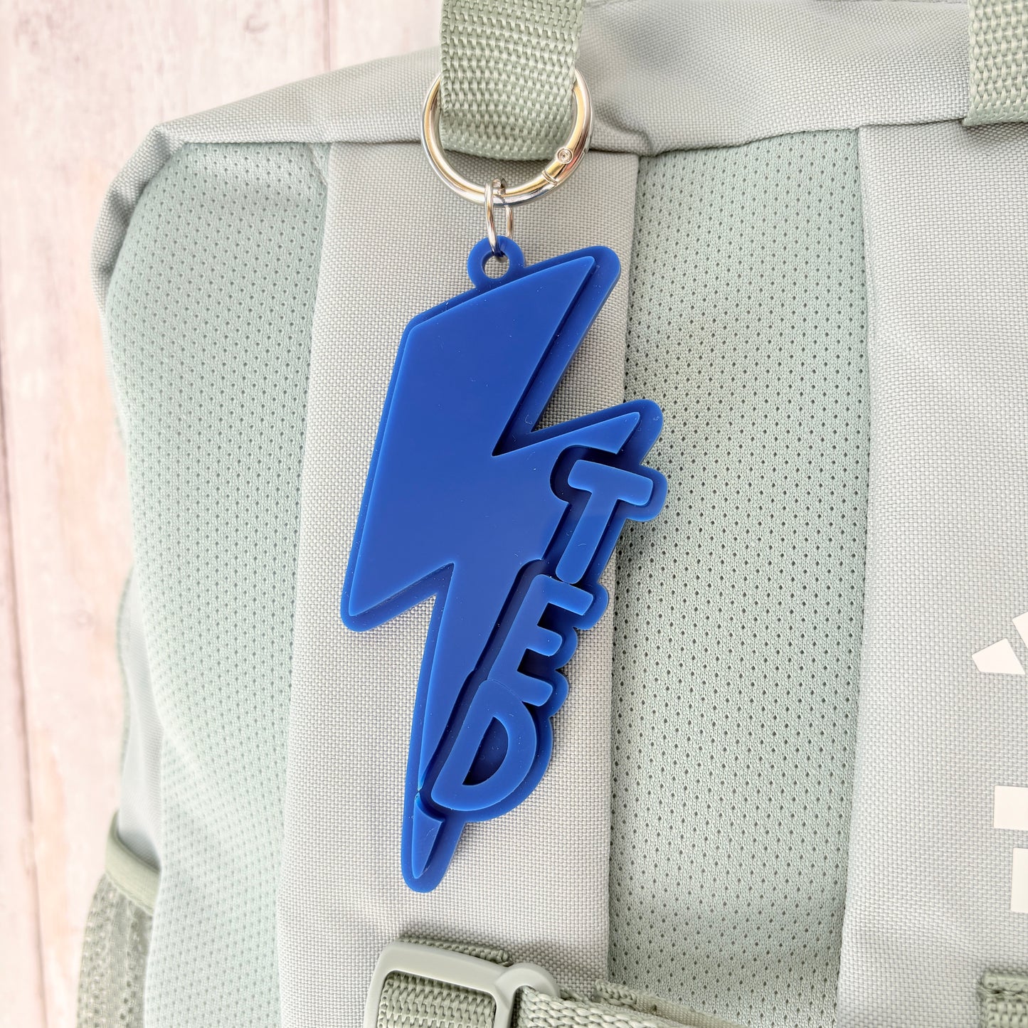 Lightning Bolt Keyring, Custom Name Acrylic Keychain