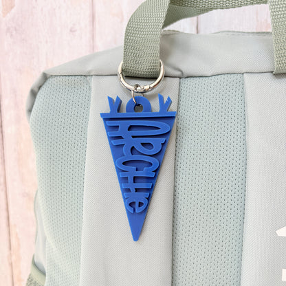 Flag Name Keyring, Layered Glossy Acrylic Pennant