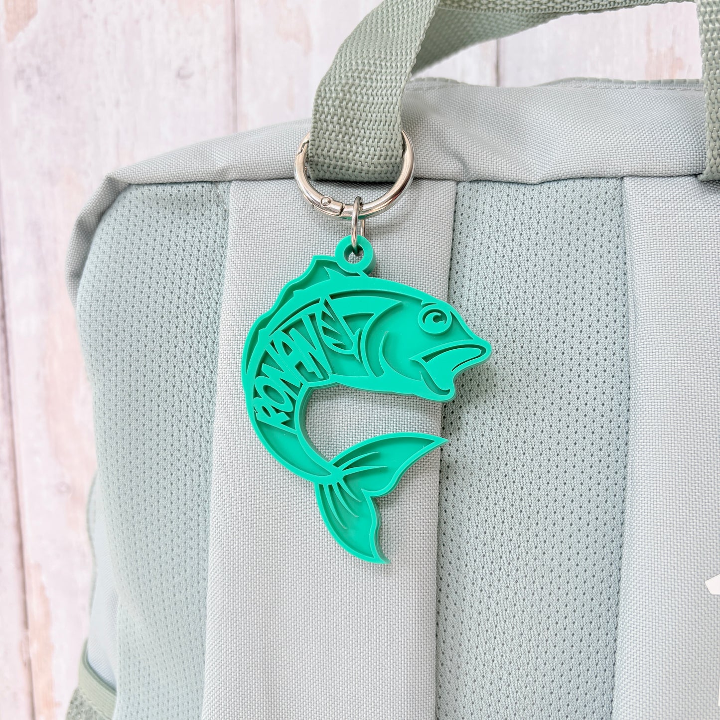 Fish Name Keyring, Custom Engraved Acrylic Keychain