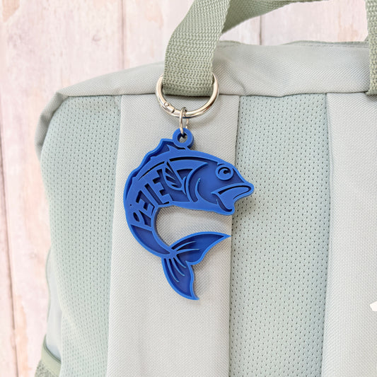 Fish Name Keyring, Custom Engraved Acrylic Keychain