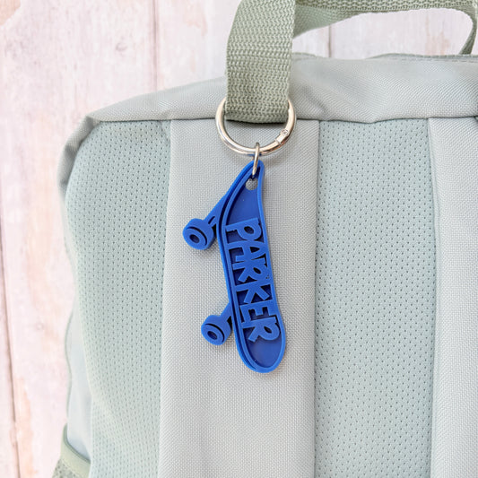 Skateboard Name Keyring, Custom Acrylic Keychain