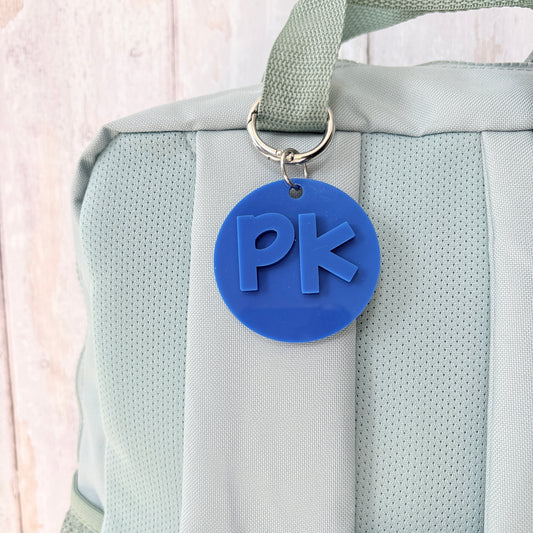 Initial Keyring, Laser Cut Name Acrylic Charm