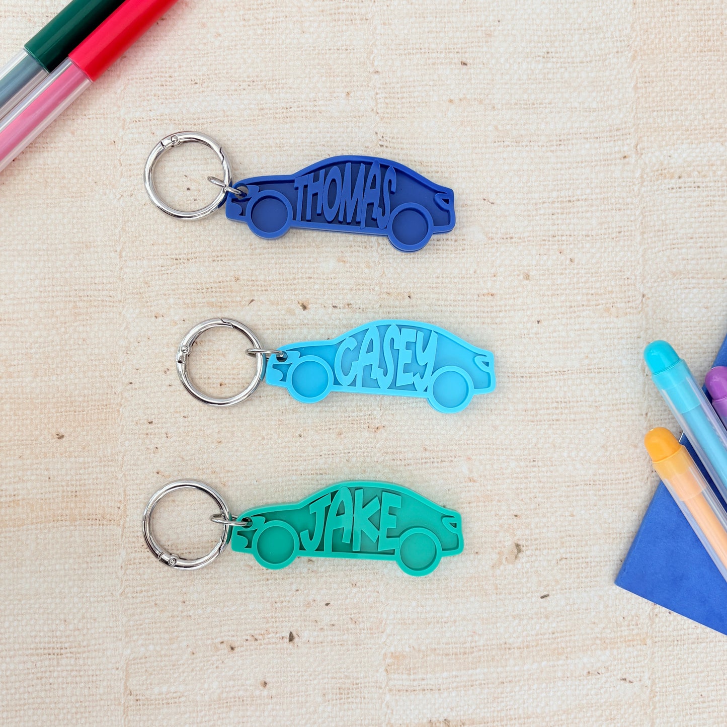 Car Name Keyring, Custom Acrylic Keychain