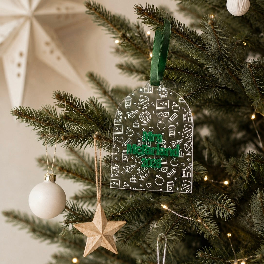 School Name Personalised Christmas Ornament