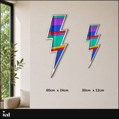 Lightning Bolt Rainbow Mirror Wall Art,